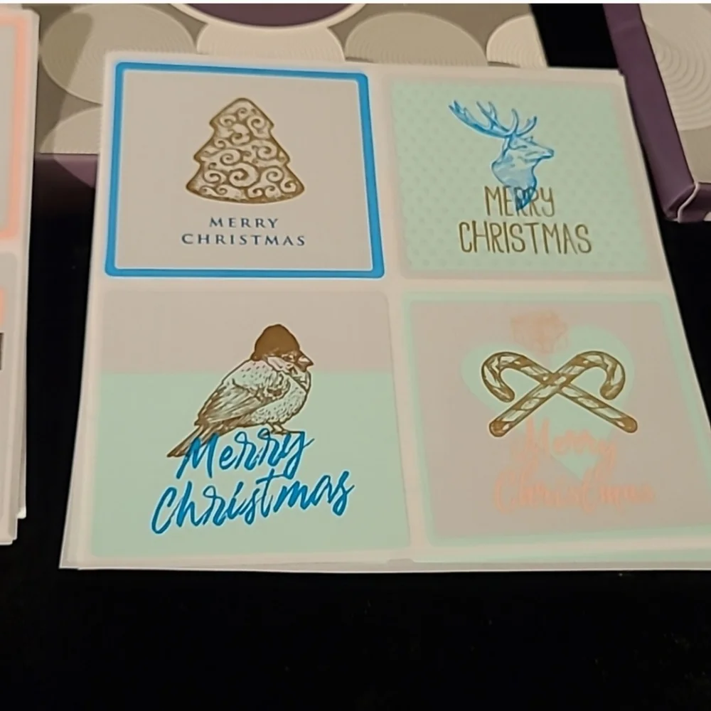 100 ct Combo🎄 40 Stickers each Lux Stickers with Gold Foiling & 60 Name